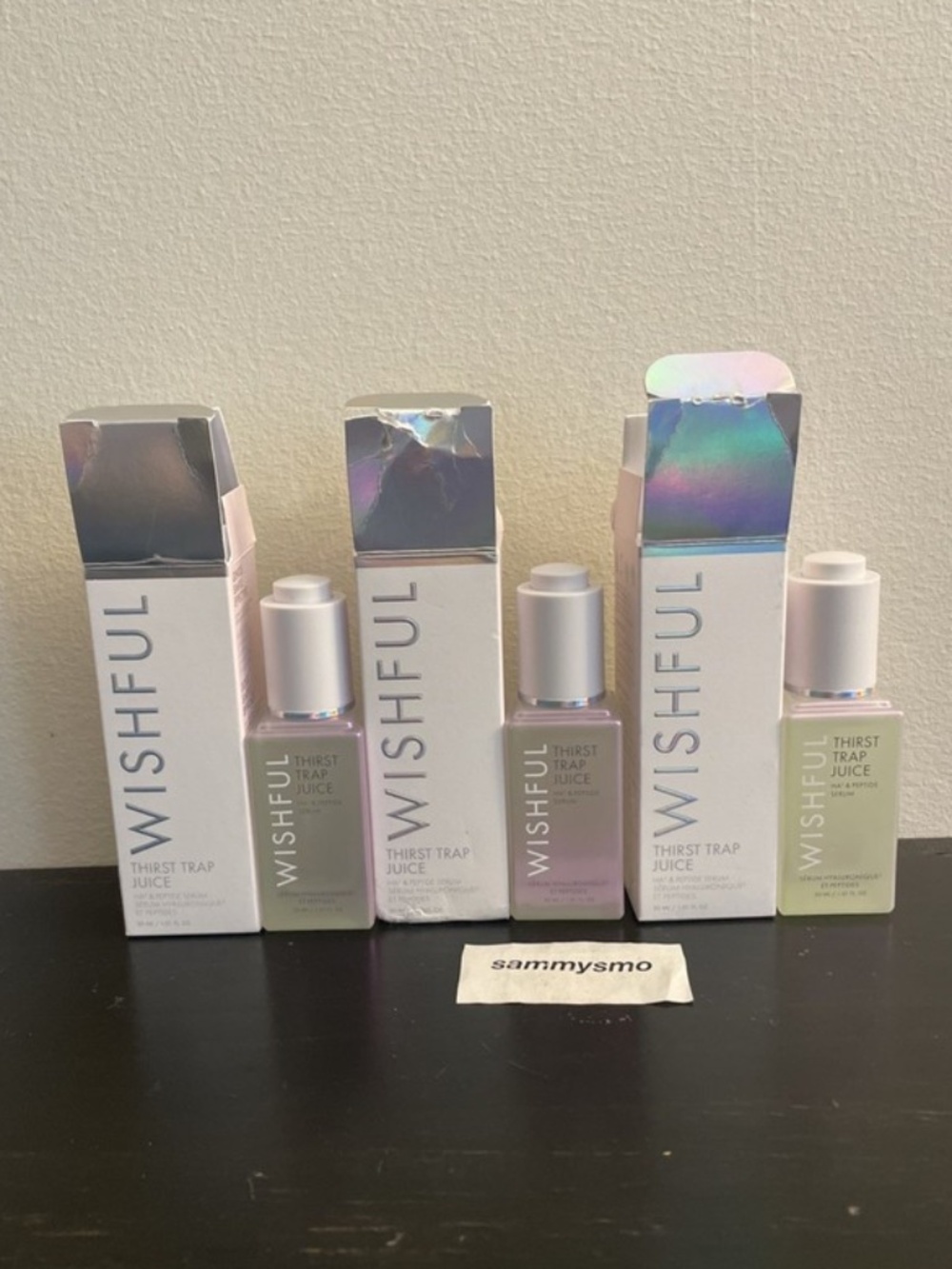 WISHFUL Thirst Trap Juice HA & Peptide Face Serum 1.01oz., x3 SEE DESCRIPTION